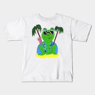 Frog At The Beach Kids T-Shirt